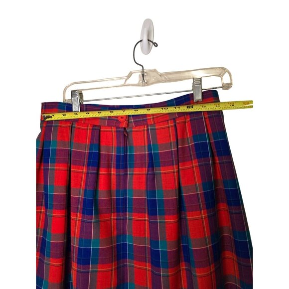 Vintage Pendleton wool skirt plaid NWOT midi length red, blue - Picture 3 of 6
